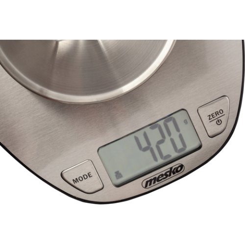 MESKO MS 3152 Ζυγαριά Κουζίνας Ακριβείας έως 5Kg με Αυτόματο Μηδενισμό και Αποσπώμενο Μπολ Inox 0017882