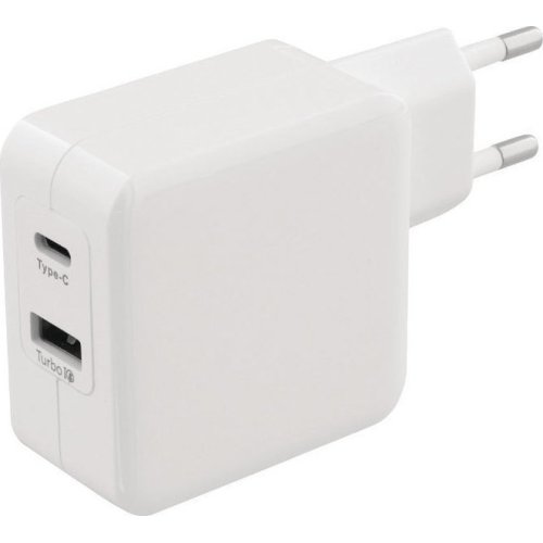 SWEEX CH-015WH Universal Φορτιστής με Δύο Εξόδους, 1x USB και 1x USB type-C 4.8A, σε Λευκό Χρώμα 0018927