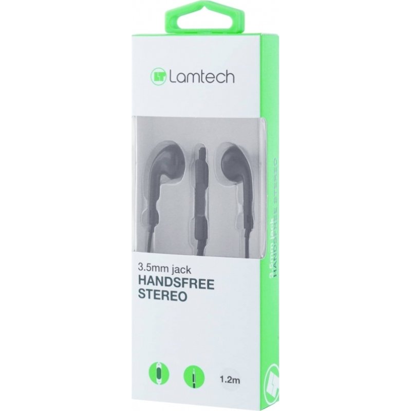 LAMTECH LAM020977 Handsfree Stereo 3,5mm Jack With MIC Black 0019556