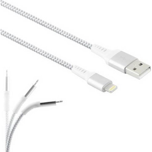 LAMTECH LAM450282 LighningTo USB High Quality Unbreakable Cable Silver 0020404