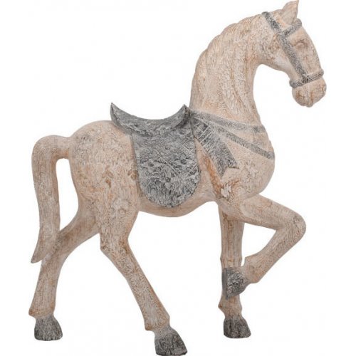 FYLLIANA 266-92-415 Διακοσμητικό Άλογο Μπεζ 37χ12χ45εκ. 0020948