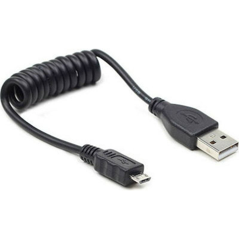 CABLEXPERT CC-MUSB2C-AMBM-0.6M Coiled Micro USB Cable 0.6m Black 0021141 CABLEXPERT CC-MUSB2C-AMBM-0.6M Coiled Micro USB Cable 0.6m Black 0021141