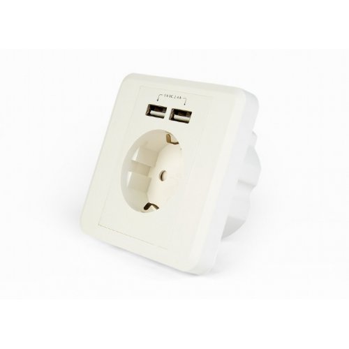 ENERGENIE EG-ACU2A2-01 AC Wall Socket With 2 Port USB Charger 2,4A White 0021233
