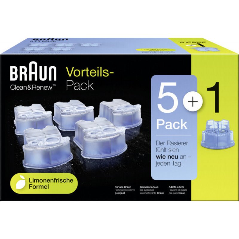 Braun ccr 5+1 clean & renew cartridges ανταλλακτικά Braun για καθαρισμό ξυριστικής μηχανής 0022313