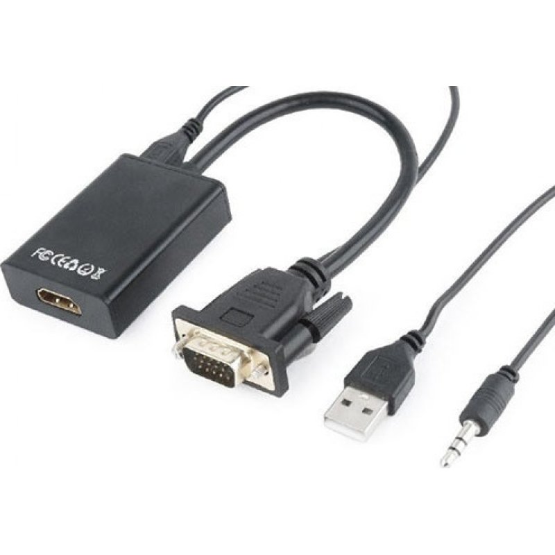 CABLEXPERT A-VGA-HDMI-01 Αντάπτορας VGA to HDMI Adapter Cable 0.15m Black 0025927 CABLEXPERT A-VGA-HDMI-01 Αντάπτορας VGA to HDMI Adapter Cable 0.15m Black 0025927