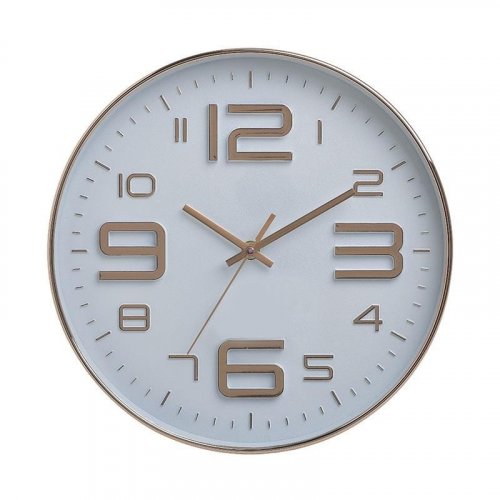 INART 6-20-284-0007 Ρολόι Τοίχου Λευκό /Χρυσό Πλαστικό 30cm 0027980