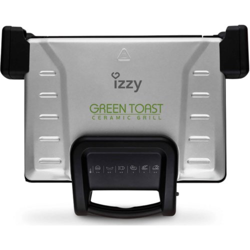 IZZY Green Toast XL Τοστιέρα Γκριλιέρα με Αποσπώμενες Πλάκες 2100W Γκρι 0028154