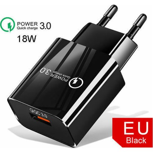 LAMTECH LAM021943 Quick Charger USB3.0 18W , Μαύρο 0028308