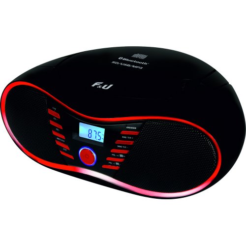 F&U RCD9043BT Φορητό Ράδιο CD με Bluetooth , Κόκκινο/Μαύρο 0028361
