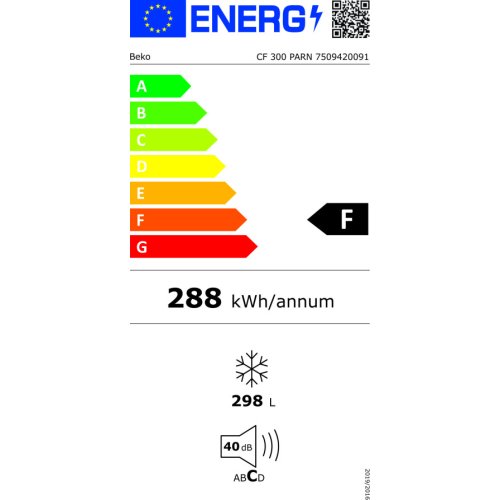 BEKO CF300 PARN Καταψύκτης Μπαούλο με Φως 298lt - F -  (Υx Πx Β): 86 x110 x73 cm,  Λευκός 0028442