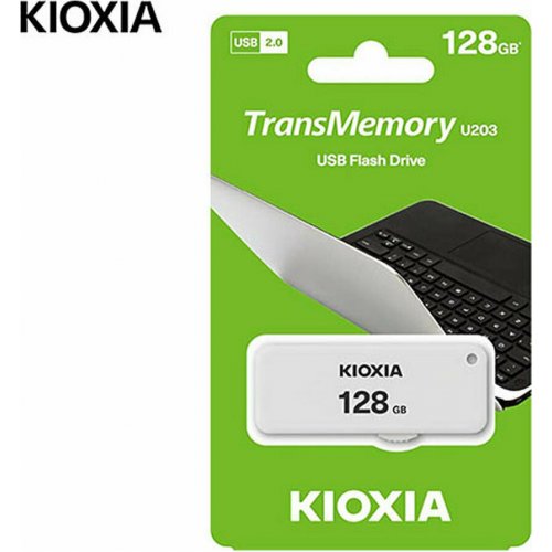 KIOXIA LU203W128GG4 USB 2.0 TransMemory U203 128GB Λευκό 0028623