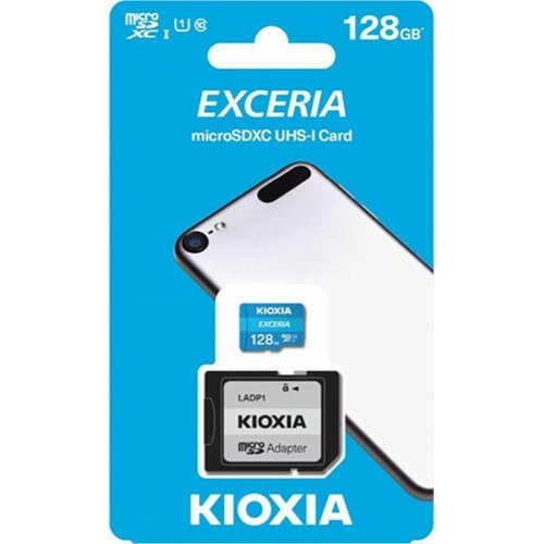KIOXIA LMEX1L128GG2 Micro SD Κάρτα Μνήμης UHS I U1 (M203) 128 GB με αντάπτορα 0028624