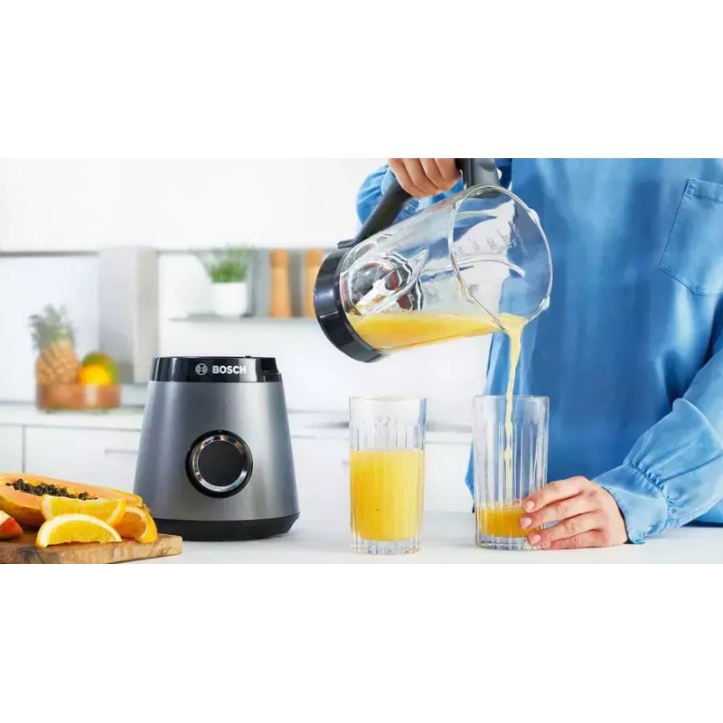 BOSCH MMB6174S Μπλέντερ για Smoothies με Γυάλινη Κανάτα 1,5Lt 1200Watt Γκρι 0029355