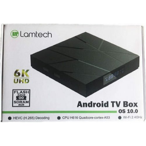 LAMTECH LAM023473 TV Box 6K UHD με WiFi USB 2.0 4GB RAM και 32GB Αποθηκευτικό Χώρο με Λειτουργικό Android 10.0 0029870