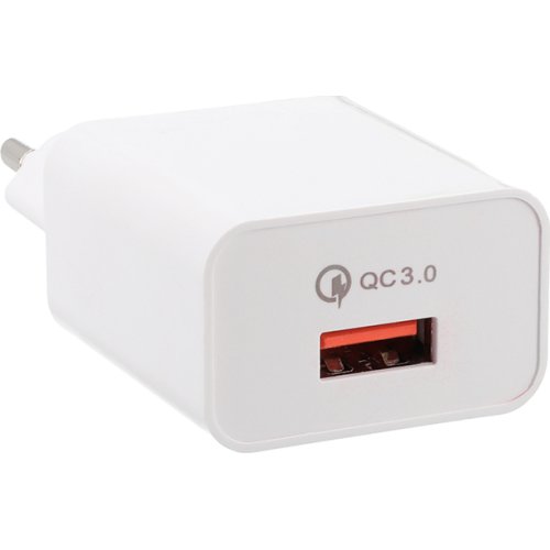 LAMTECH LAM021998 QUICK CHARGER USB3.0 18W WITH TYPE-C CABLE 1M WHITE 0030076