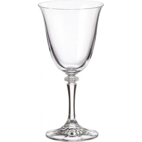 Bohemia Kleopatra Σετ Ποτήρια Κρασιού Κρυστάλλινα Διάφανα Κολωνάτα 250ml 6τμχ 0030234