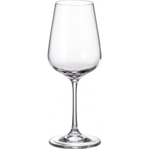 Bohemia Strix Σετ Ποτήρια Κρασιού Κρυστάλλινα Διάφανα Κολωνάτα 360ml 6τμχ 0030258