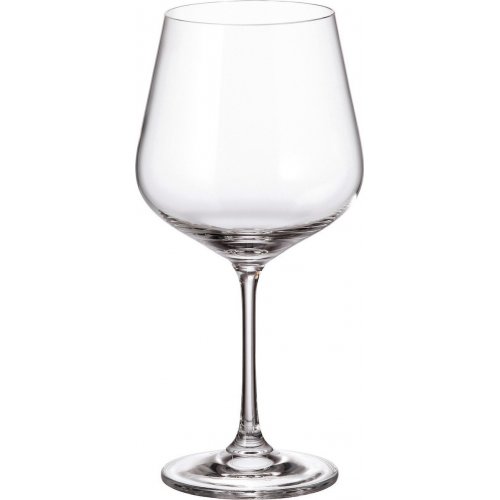 Bohemia Strix Σετ Ποτήρια Κρασιού Κρυστάλλινα Διάφανα Κολωνάτα 600ml 6τμχ 0030259