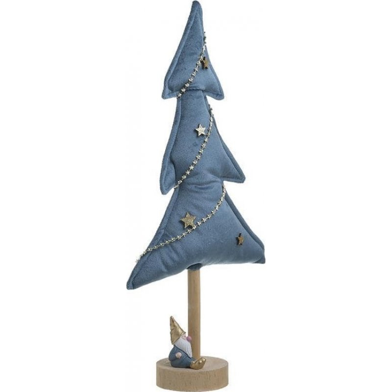 INART 2-70-126-0128 Χριστουγεννιάτικο Διακοσμητικό Δέντρο Μπλε Υφασμάτινο 20x8x43cm 0030404