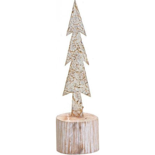 ESPIEL MRA127K6 Χριστουγεννιάτικο Διακοσμητικό Δέντρο Μπεζ Ξύλινο 5x5x20cm 0030584
