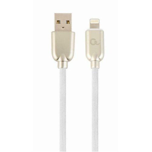 CABLEXPERT CC-USB2R-AMLM-1M-W Καλώδιο φόρτισης και δεδομένων από καουτσούκ Premium 8 ακίδων, 1 m, λευκό 0030693