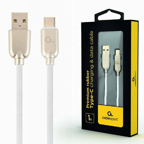 CABLEXPERT CC-USB2R-AMCM-1M-W Premium καουτσούκ Type-C Καλώδιο φόρτισης και δεδομένων USB, 1 m, λευκό 0030694