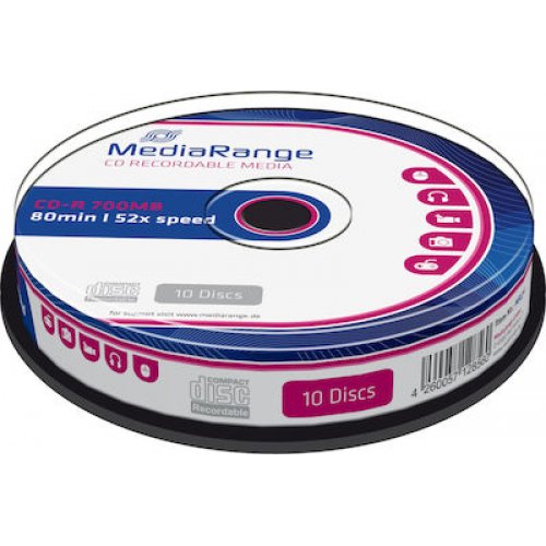MEDIARANGE CD-R 52x 700MB/80min Cake 10τμχ (MR214) 0031240