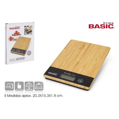 BASIC HOME BE01012673288 Ψηφιακή Ζυγαριά Κουζίνας από Bamboo 5kg 0031265