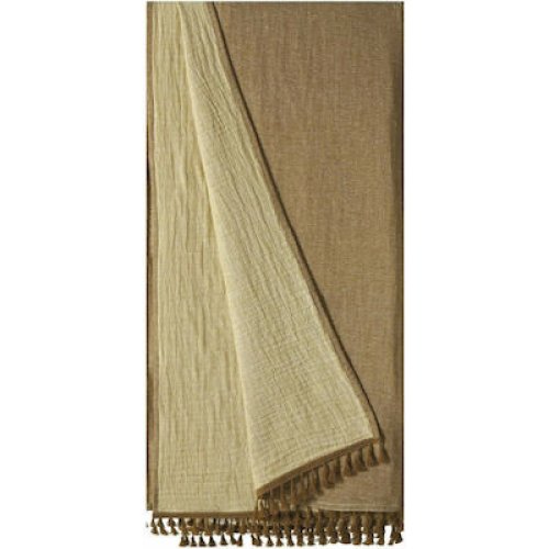 KENTIA Greta 41 Πετσέτα Θαλάσσης Παρεό με Κρόσσια Ochre 180x90cm 0032151