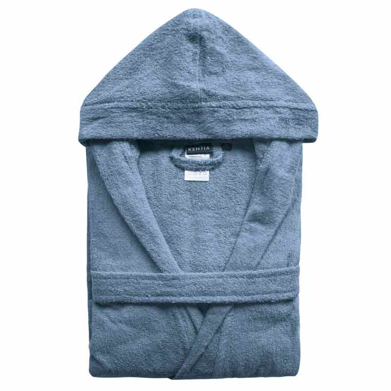 KENTIA Riley 01 Μπουρνούζι Με Κουκούλα MEDIUM Grey Blue 0032499