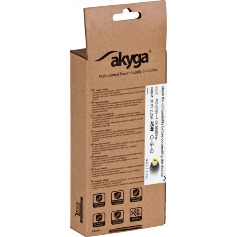 AKYGA AK-ND-50 Τροφοδοτικό για notebook/ laptop Lenovo 20V / 2,25A, 45W, με 4x1.7mm 0032864 AKYGA AK-ND-50 Τροφοδοτικό για notebook/ laptop Lenovo 20V / 2,25A, 45W, με 4x1.7mm 0032864