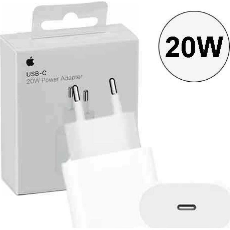 APPLE MHJE3ZM/A USB-C Φορτιστής - Τροφοδοτικό 20W EU (Χωρίς Καλώδιο) 0032891