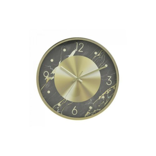 CLICK 6-20-284-0015  Ρολόι Τοίχου Πλαστικό Χρυσό / Μαύρο 30cm 0032956
