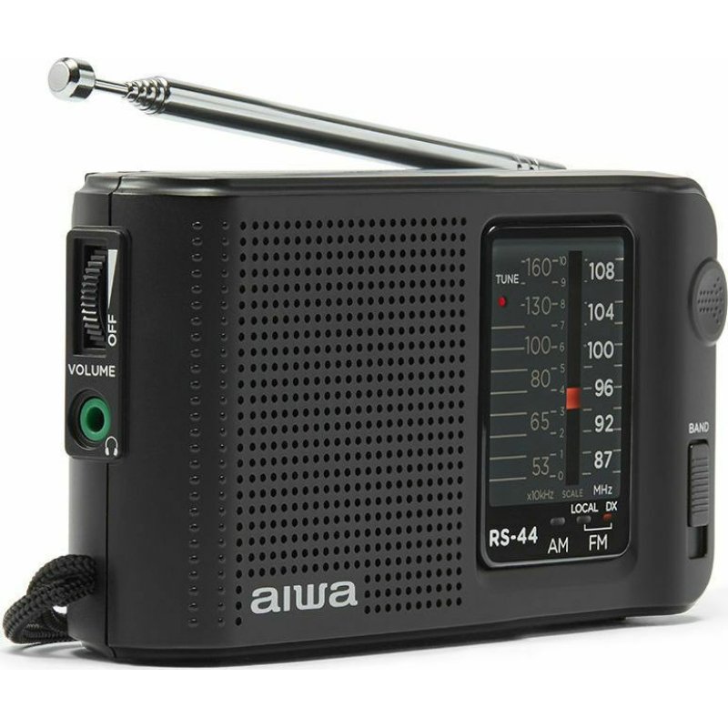 AIWA RS-44 Ραδιόφωνο τσέπης με Ακουστικά Μαύρο 0033271