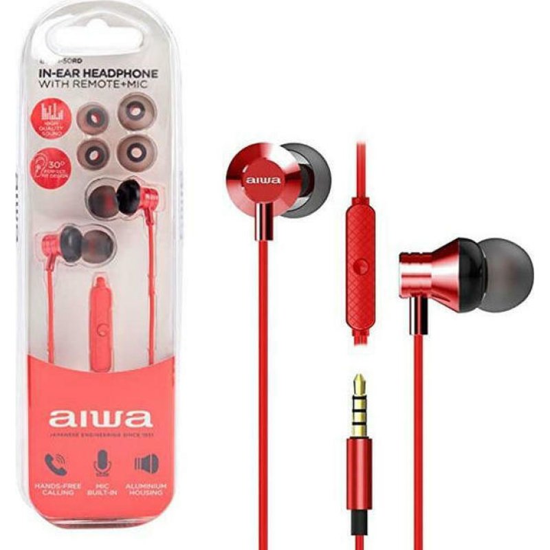 AIWA ESTM-50RD In-ear Handsfree με Βύσμα 3.5mm Κόκκινο 0033275