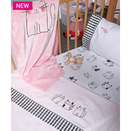 KENTIA Kitty Cat Σεντόνι Κούνιας Σετ 3 Τεμ 0033421