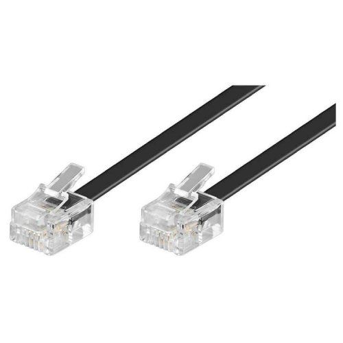 Goobay Flat Τηλεφωνικό Καλώδιο RJ11 6P4C 15m Μαύρο (50320) 0033713