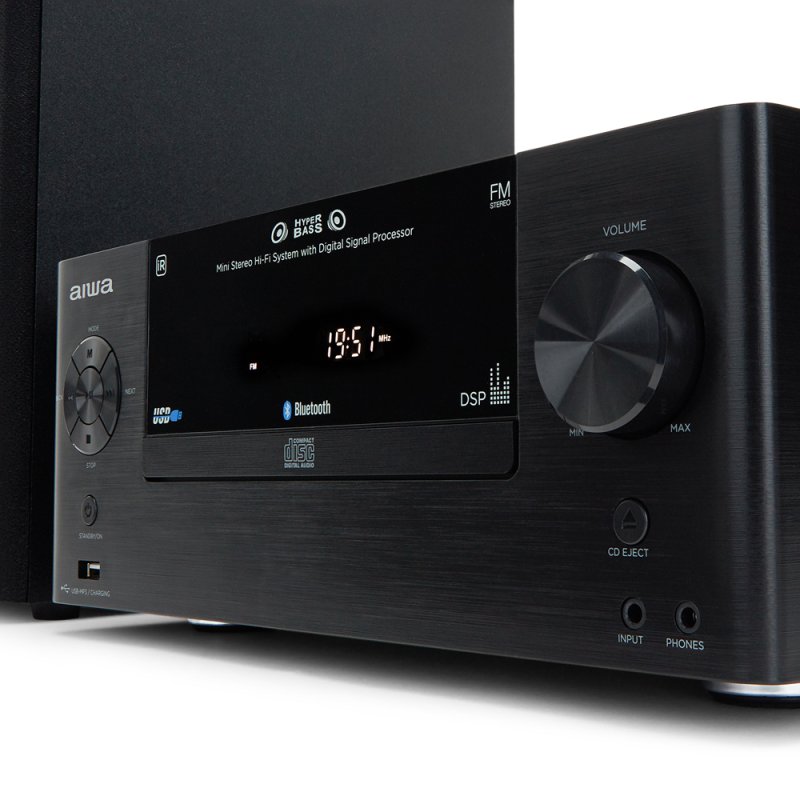 AIWA MSBTU-500 Ηχοσύστημα 2.0 50W με CD / Digital Media Player και Bluetooth Μαύρο 0033736