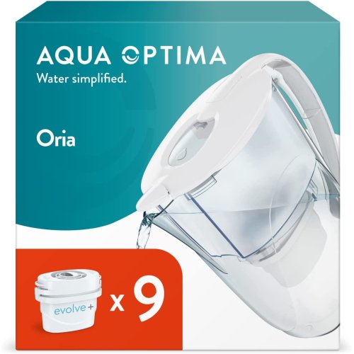 AQUA OPTIMA Oria EJ0630 (PJ0611) Κανάτα Φιλτραρίσματος Νερού 2,8lt + 9 Ανταλλακτικά Φίλτρα30ημερών - Aqua Optima Evolve+ 0033914