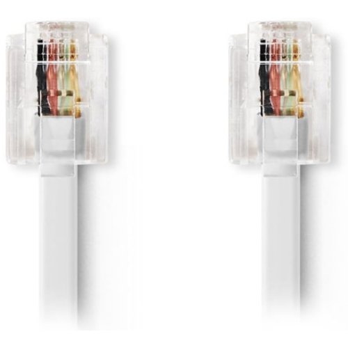 NEDIS TCGP90200WT20 Tηλεφωνικό καλώδιο RJ11 αρσ. - RJ11 αρσ. 2.0 μ., λευκό 0034007