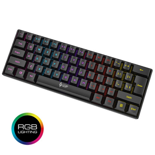 LAMTECH LGP112082 Pluto Gaming Μηχανικό Πληκτρολόγιο 60% με Outemu Blue διακόπτες και RGB φωτισμό 0034089