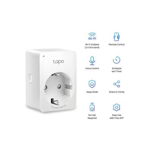 TP-LINK TAPO-P100  Smart Αντάπτορας Ρεύματος Wi-Fi, Bluetooth, Ver. 1.0 0034095