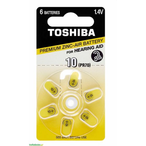 TOSHIBA PR70 NE DP6 Μπαταρίες Ακουστικών Βαρηκοΐας 10 1.4V 6τμχ (T0152709) 0034548