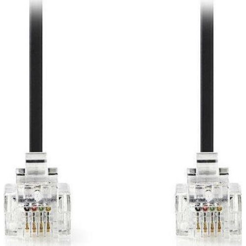 NEDIS TCGL90200BK20 Τηλεφωνικό καλώδιο RJ11 αρσ. - RJ11 αρσ. 2.00 m., μαύρο 0035838