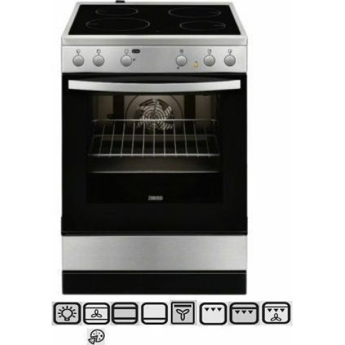 ZANUSSI ZCV65020XA Κουζίνα 73lt με Κεραμικές Εστίες Π59.6εκ. Inox 0035971