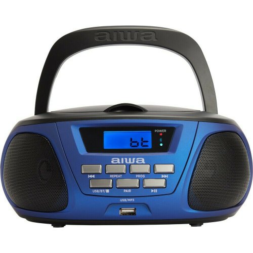 AIWA Boombox  Φορητό Ηχοσύστημα BBTU-300 με Bluetooth / CD / MP3 / USB / Ραδιόφωνο σε Μπλε Χρώμα 0036630