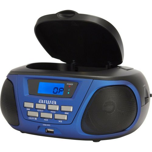 AIWA Boombox  Φορητό Ηχοσύστημα BBTU-300 με Bluetooth / CD / MP3 / USB / Ραδιόφωνο σε Μπλε Χρώμα 0036630