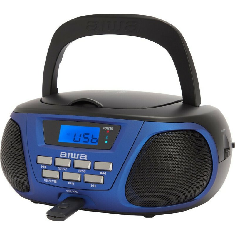 AIWA Boombox  Φορητό Ηχοσύστημα BBTU-300 με Bluetooth / CD / MP3 / USB / Ραδιόφωνο σε Μπλε Χρώμα 0036630