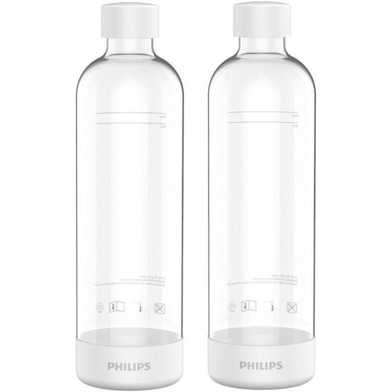 Philips ADD911WH/10 Μπουκάλι για Ανθαρακούχο Νερό 1Lt (BPA-free) Λευκό x 2 τεμ 0037357