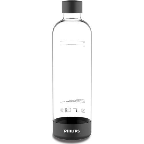 Philips ADD911BK/10 Μπουκάλι για Ανθαρακούχο Νερό 1Lt (BPA-free) Μαύρο x 2 τεμ 0037359
